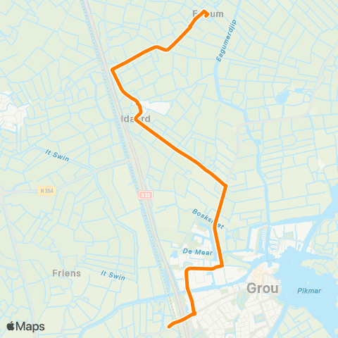 Qbuzz Eagum - Grou-Jirnsum map