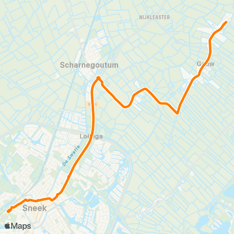 Qbuzz Sibrandabuorren - Sneek Busstation map