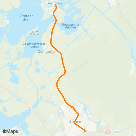 Qbuzz Terherne - Joure Busstation map