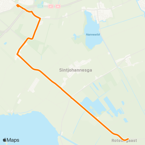 Qbuzz Rotstergaast - Joure Busstation map