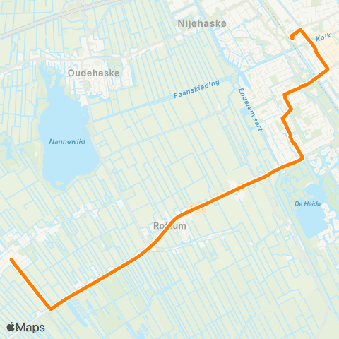 Qbuzz Sintjohannesga - Heerenveen Busstation map