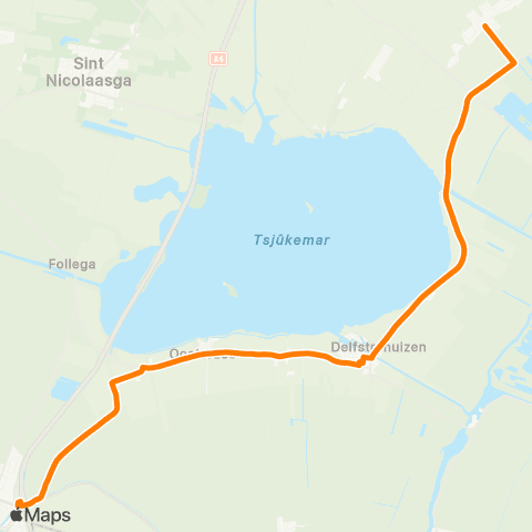 Qbuzz Sintjohannesga - Lemmer Busstation map