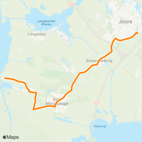 Qbuzz Teroele - Joure Busstation map