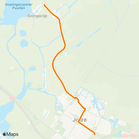 Qbuzz Goingarijp - Joure Busstation map