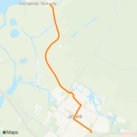 Qbuzz Terkaple - Joure Busstation map
