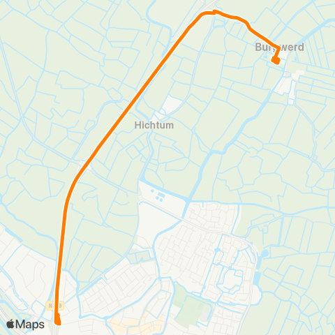 Qbuzz Burgwerd - Bolsward Busstation map