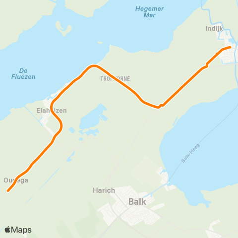 Qbuzz Oudega - Woudsend Centrum map