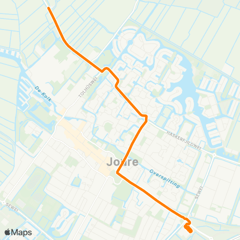 Qbuzz Snikzwaag - Joure Busstation map