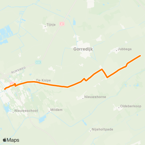 Qbuzz Hoornsterzwaag - Heerenveen Busstation map