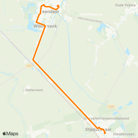 Qbuzz Stadskanaal - Veendam map