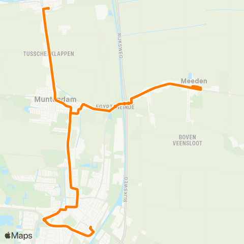 Qbuzz Zuidbroek - Meeden via Muntendam map