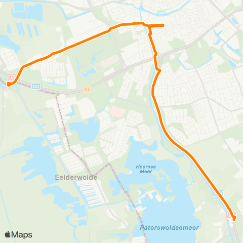 Qbuzz P+R Hoogkerk - P+R Haren map