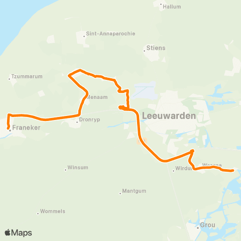 Qbuzz Warten - Franeker Sjûkelân (kaatsen) map
