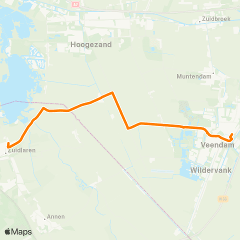 Qbuzz EVENEMENT: Veendam - Zuidlaren Zuidlaardermarkt map