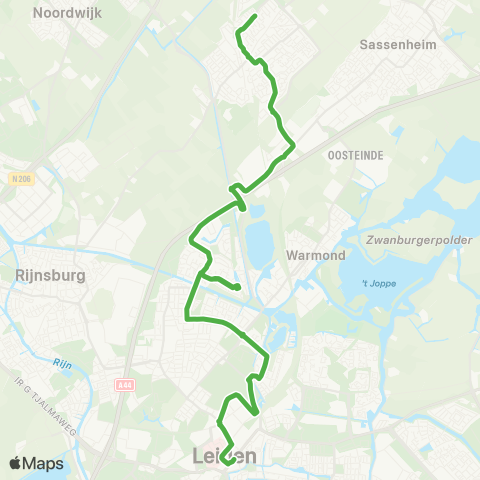 Qbuzz Voorhout - Leiden - De Vink map