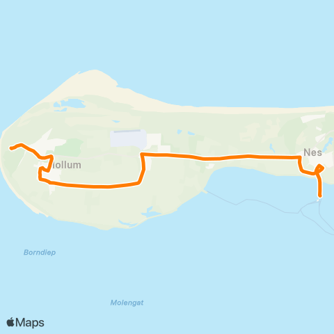 Qbuzz Ameland: Hollum - Ballum - Veerhaven map