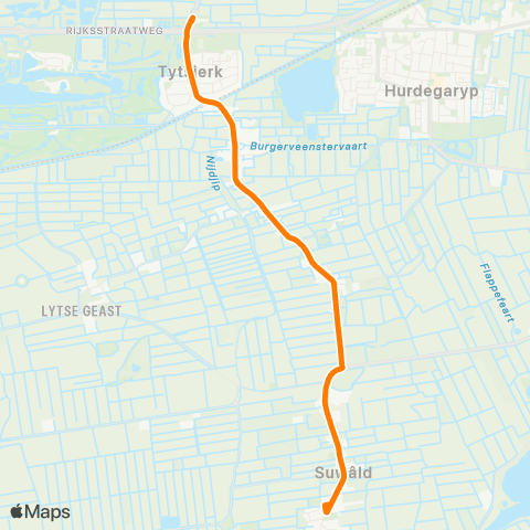 Qbuzz Suwâld - Tytsjerk Swarteweisein map