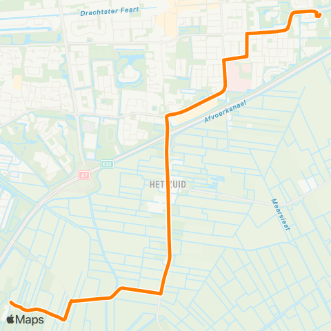 Qbuzz Kortehemmen - Drachten Transferium Oost map