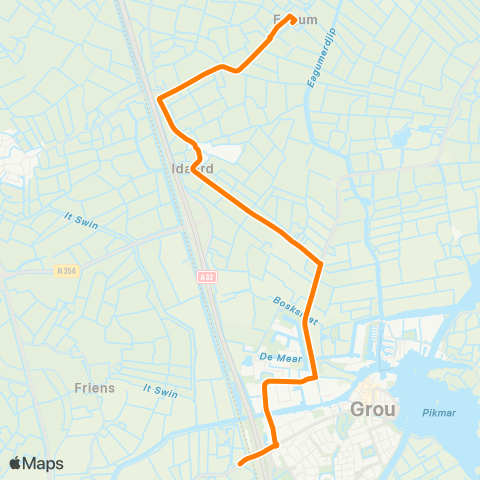 Qbuzz Eagum - Grou-Jirnsum map