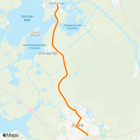 Qbuzz Terherne - Joure Busstation map