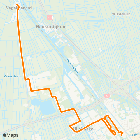 Qbuzz Vegelinsoord - Heerenveen Busstation map
