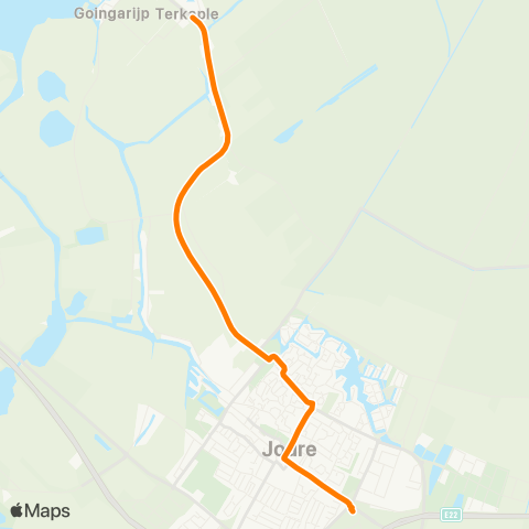 Qbuzz Terkaple - Joure Busstation map
