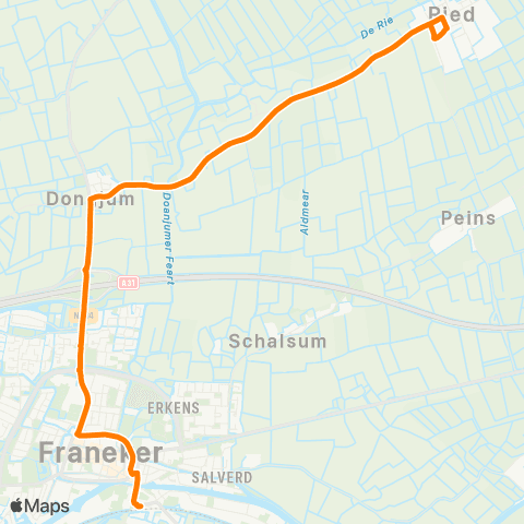 Qbuzz Ried - Franeker Station map