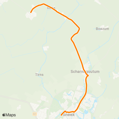 Qbuzz Easterein - Sneek Busstation map