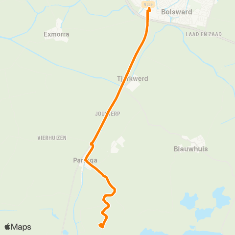 Qbuzz Hieslum - Bolsward Busstation map