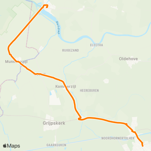 Qbuzz Zoutkamp - Groningen map