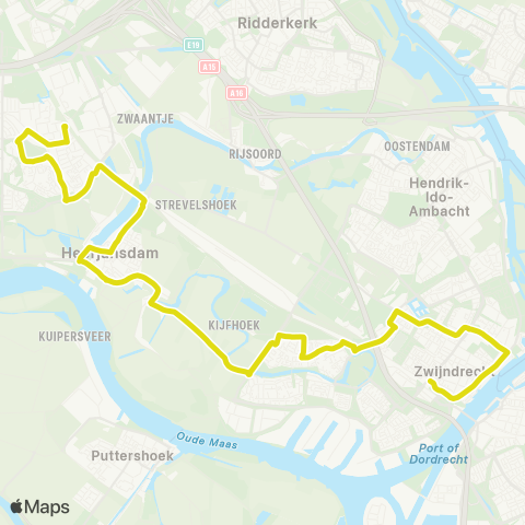 Qbuzz Zwijndrecht - Heerjansdam - Barendrecht map