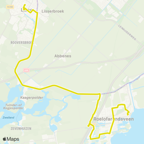 Qbuzz Lisse - Roelofarendsveen map