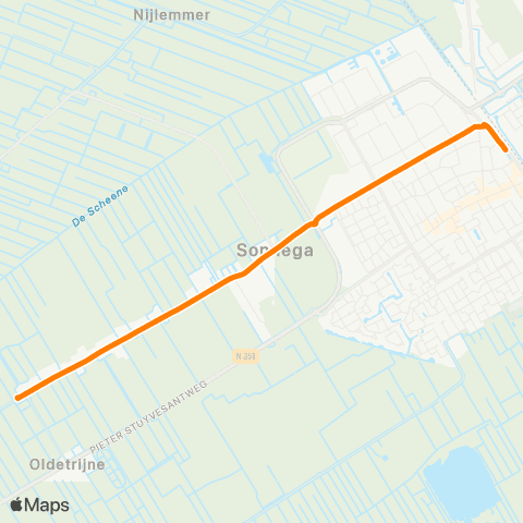 Qbuzz Oldetrijne - Wolvega Station map
