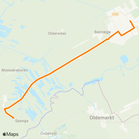 Qbuzz Spanga - Wolvega Station map