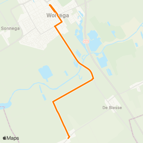 Qbuzz Blesdijke - Wolvega Station map