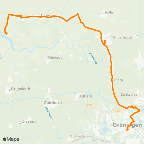 Qbuzz Zoutkamp - Groningen map