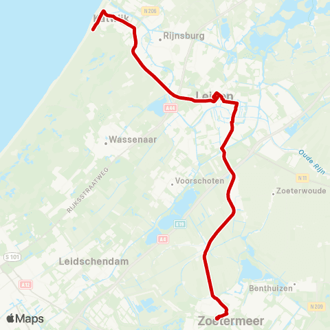 Qbuzz Katwijk-Centrum - Zoetermeer map