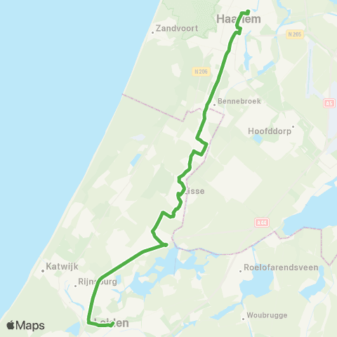Qbuzz Haarlem - Hillegom - Lisse - Leiden map