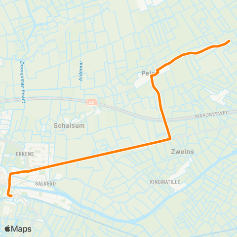 Qbuzz Slappeterp - Franeker Station map