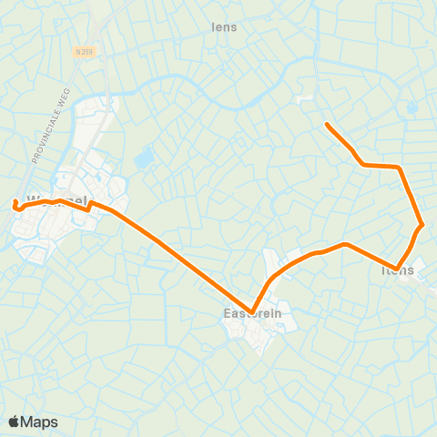Qbuzz Hinnaard - Wommels Provincialeweg map