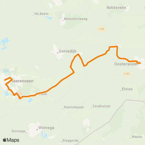 Qbuzz Heerenveen - Oosterwolde map