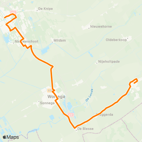 Qbuzz Heerenveen - Wolvega - Noordwolde map