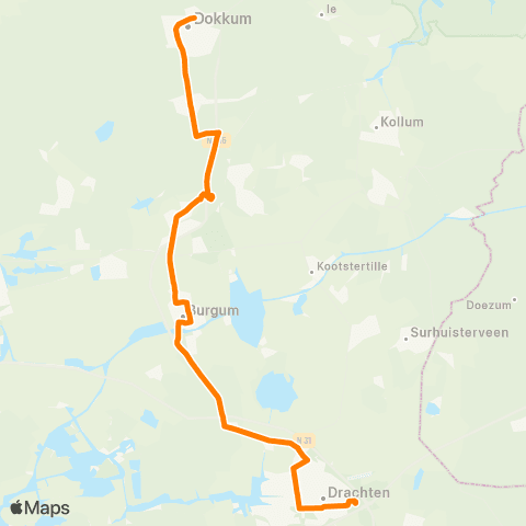 Qbuzz Dokkum - Feanwâlden - Drachten map