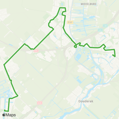 Qbuzz Gouda - Waddinxveen - Rotterdam Nesselande map