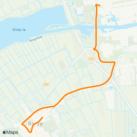 Qbuzz Garyp - Burgum Gemeentehûs map