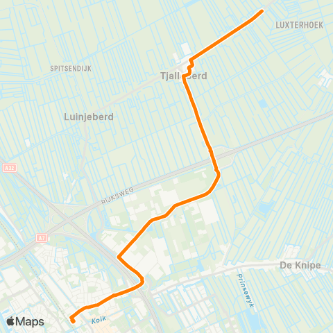Qbuzz Gersloot - Heerenveen Busstation map
