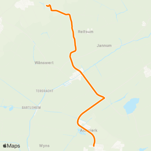 Qbuzz Hegebeintum - Oentsjerk Heemstrastate map