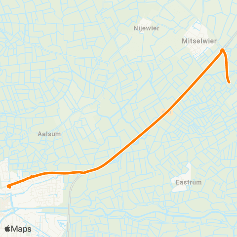 Qbuzz Jouswier - Dokkum Busstation map