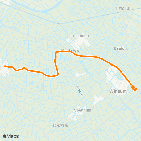Qbuzz Tzum - Winsum Busstation map