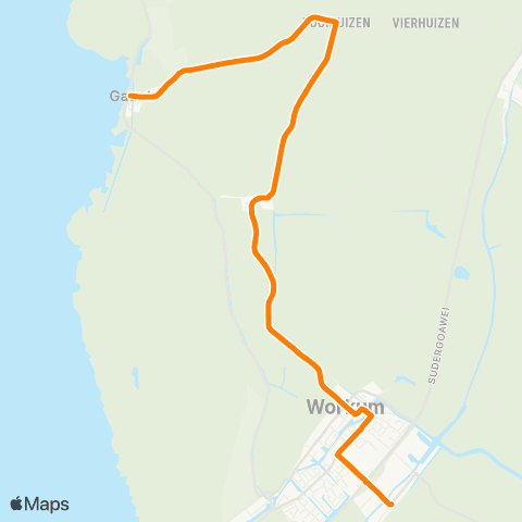 Qbuzz Gaast - Workum Station map